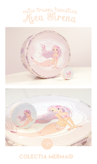 Trusou de botez pentru fetite de inspiratie Disney, Ariel, Mica Sirena  4